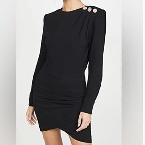 Ba&sh Sloane crystal embellished black mini dress